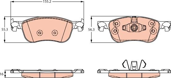 TRW GDB2261 - Bremžu uzliku kompl., Disku bremzes www.autospares.lv