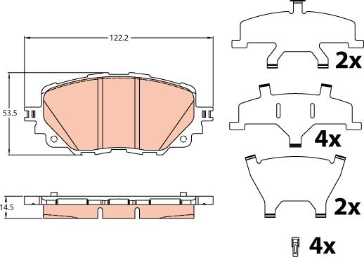 TRW GDB2200 - Bremžu uzliku kompl., Disku bremzes www.autospares.lv