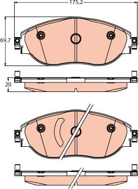 TRW GDB2219 - Тормозные колодки, дисковые, комплект www.autospares.lv