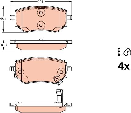 TRW GDB2270 - Bremžu uzliku kompl., Disku bremzes autospares.lv