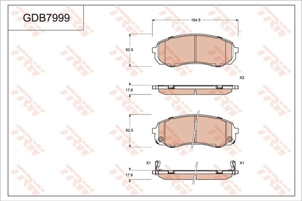 TRW GDB7999DT - Bremžu uzliku kompl., Disku bremzes www.autospares.lv