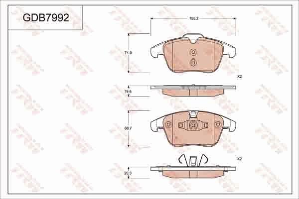 TRW GDB7992 - Bremžu uzliku kompl., Disku bremzes autospares.lv