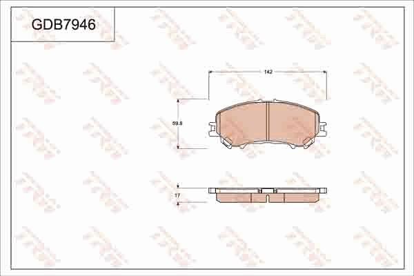 TRW GDB7946AT - Bremžu uzliku kompl., Disku bremzes www.autospares.lv