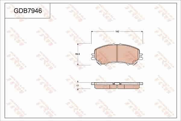 TRW GDB7946 - Bremžu uzliku kompl., Disku bremzes www.autospares.lv