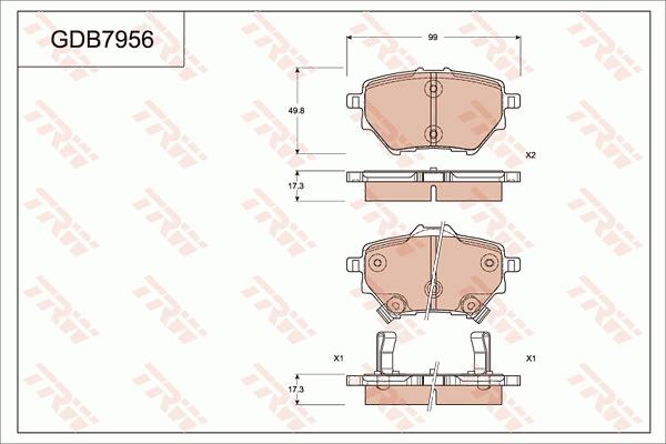 TRW GDB7956 - Bremžu uzliku kompl., Disku bremzes www.autospares.lv