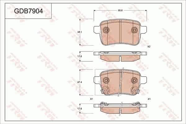 TRW GDB7904 - Bremžu uzliku kompl., Disku bremzes www.autospares.lv