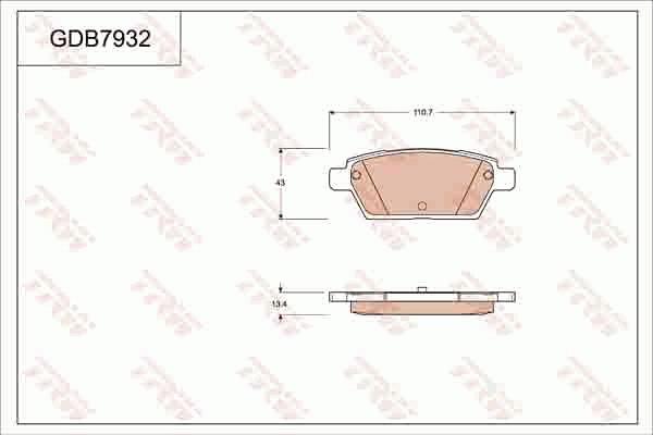 TRW GDB7932AT - Bremžu uzliku kompl., Disku bremzes www.autospares.lv