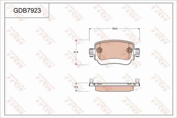 TRW GDB7923 - Bremžu uzliku kompl., Disku bremzes www.autospares.lv