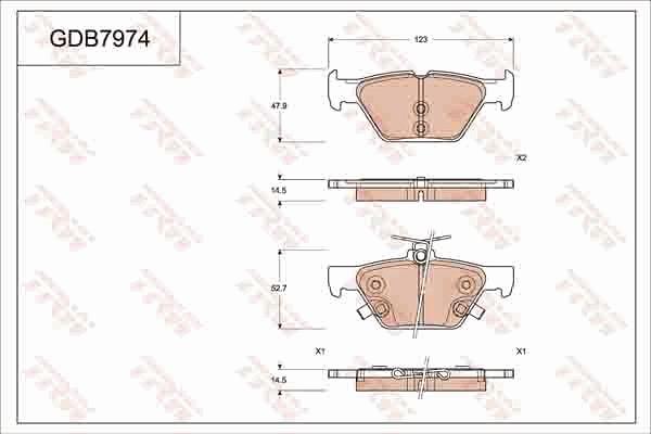 TRW GDB7974 - Bremžu uzliku kompl., Disku bremzes www.autospares.lv