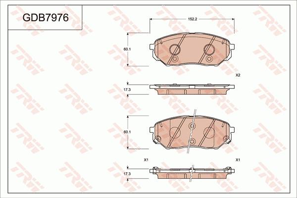 TRW GDB7976DT - Bremžu uzliku kompl., Disku bremzes www.autospares.lv