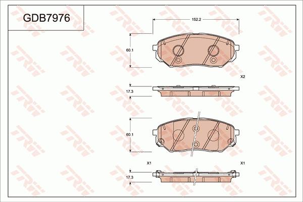 TRW GDB7976 - Bremžu uzliku kompl., Disku bremzes www.autospares.lv