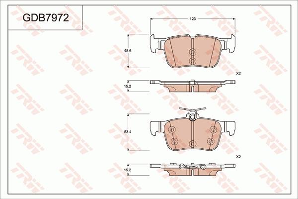 TRW GDB7972 - Bremžu uzliku kompl., Disku bremzes www.autospares.lv