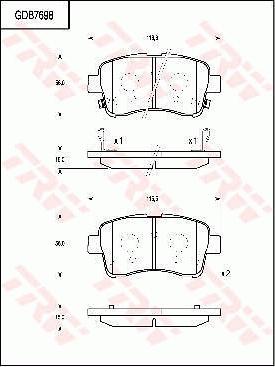 TRW GDB7698 - Bremžu uzliku kompl., Disku bremzes www.autospares.lv