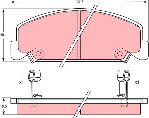 TRW GDB764 - Brake Pad Set, disc brake www.autospares.lv