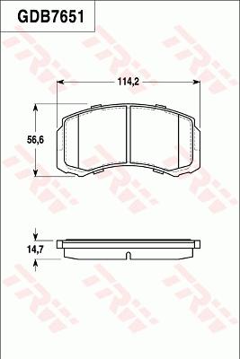 TRW GDB7651AT - Bremžu uzliku kompl., Disku bremzes www.autospares.lv