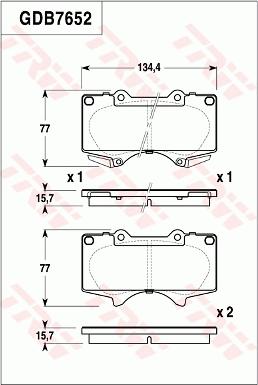 TRW GDB7652 - Bremžu uzliku kompl., Disku bremzes www.autospares.lv