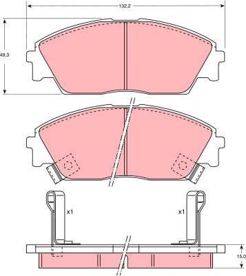 TRW GDB763DT - Тормозные колодки, дисковые, комплект www.autospares.lv