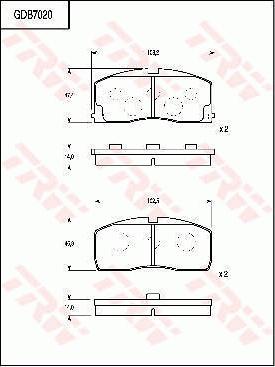 TRW GDB7020 - Bremžu uzliku kompl., Disku bremzes www.autospares.lv