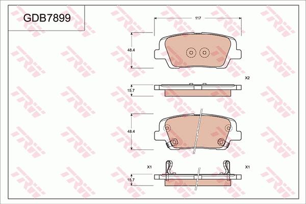 TRW GDB7899 - Bremžu uzliku kompl., Disku bremzes www.autospares.lv