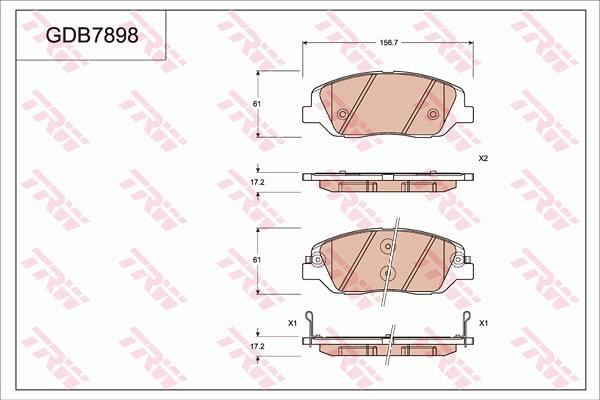 TRW GDB7898 - Bremžu uzliku kompl., Disku bremzes autospares.lv