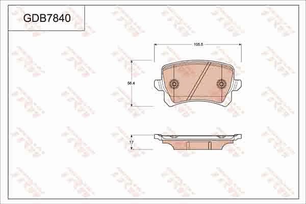 TRW GDB7840 - Тормозные колодки, дисковые, комплект www.autospares.lv