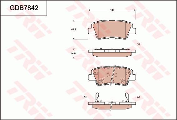 TRW GDB7842DT - Brake Pad Set, disc brake www.autospares.lv