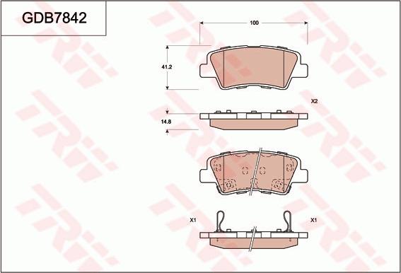 TRW GDB7842 - Bremžu uzliku kompl., Disku bremzes autospares.lv