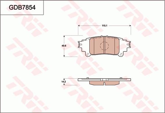 TRW GDB7854AT - Bremžu uzliku kompl., Disku bremzes www.autospares.lv