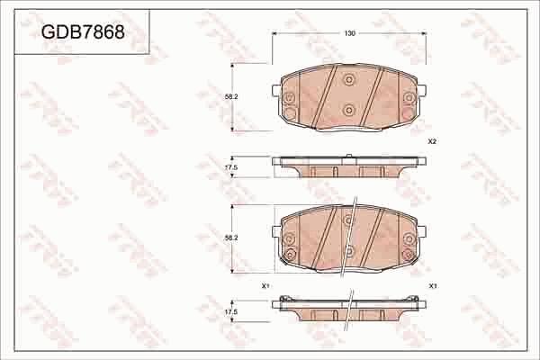 TRW GDB7868 - Bremžu uzliku kompl., Disku bremzes www.autospares.lv