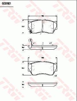 TRW GDB7801 - Тормозные колодки, дисковые, комплект www.autospares.lv