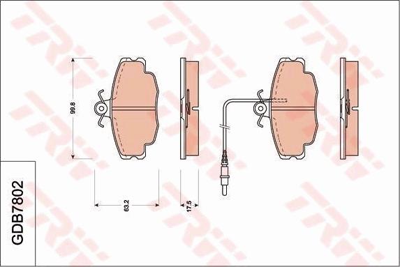 TRW GDB7802 - Bremžu uzliku kompl., Disku bremzes www.autospares.lv