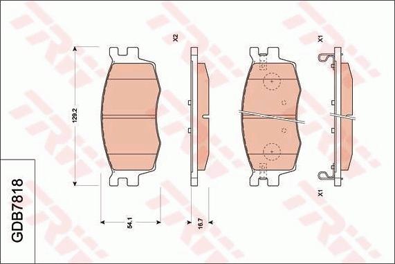 TRW GDB7818 - Bremžu uzliku kompl., Disku bremzes www.autospares.lv