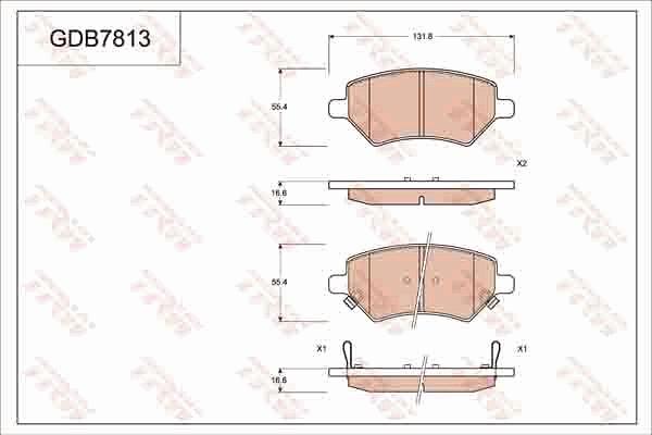 TRW GDB7813 - Bremžu uzliku kompl., Disku bremzes www.autospares.lv