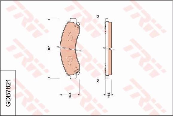 TRW GDB7821 - Bremžu uzliku kompl., Disku bremzes www.autospares.lv