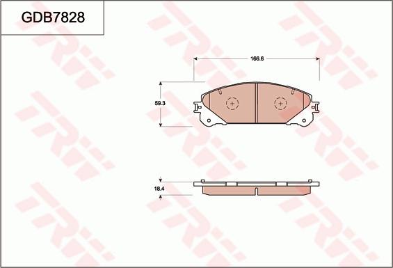 TRW GDB7828AT - Bremžu uzliku kompl., Disku bremzes www.autospares.lv