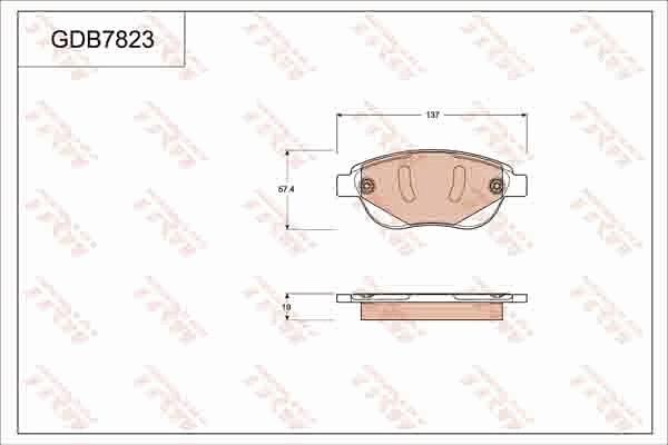 TRW GDB7823 - Bremžu uzliku kompl., Disku bremzes autospares.lv