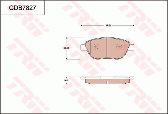 TRW GDB7827 - Bremžu uzliku kompl., Disku bremzes www.autospares.lv