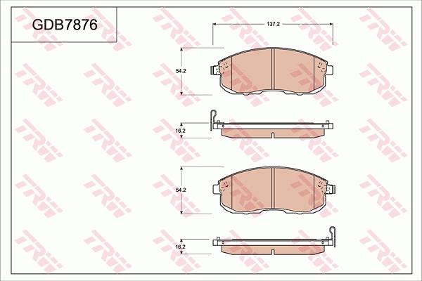 TRW GDB7876AT - Bremžu uzliku kompl., Disku bremzes www.autospares.lv