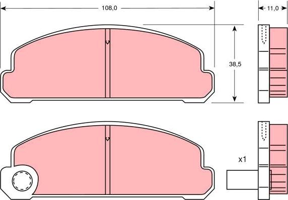 TRW GDB734 - Bremžu uzliku kompl., Disku bremzes www.autospares.lv