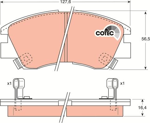 TRW GDB729 - Тормозные колодки, дисковые, комплект www.autospares.lv