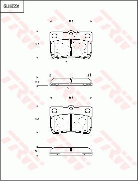 TRW GDB7231AT - Bremžu uzliku kompl., Disku bremzes www.autospares.lv