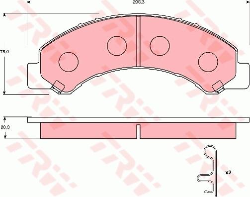 TRW GDB7233AT - Bremžu uzliku kompl., Disku bremzes www.autospares.lv