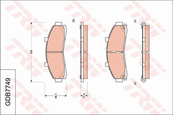 TRW GDB7749 - Bremžu uzliku kompl., Disku bremzes www.autospares.lv