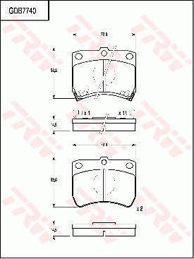 TRW GDB7740 - Bremžu uzliku kompl., Disku bremzes autospares.lv