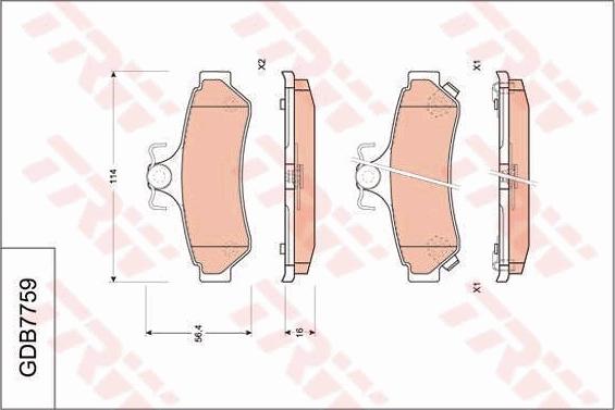 TRW GDB7759AT - Bremžu uzliku kompl., Disku bremzes www.autospares.lv