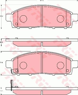 TRW GDB7704AT - Bremžu uzliku kompl., Disku bremzes www.autospares.lv