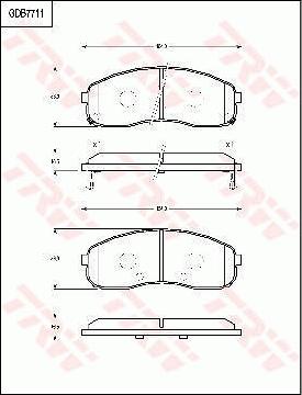 TRW GDB7711AT - Bremžu uzliku kompl., Disku bremzes www.autospares.lv