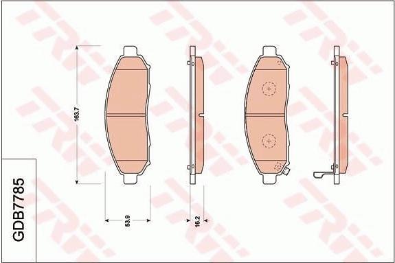 TRW GDB7785AT - Bremžu uzliku kompl., Disku bremzes www.autospares.lv