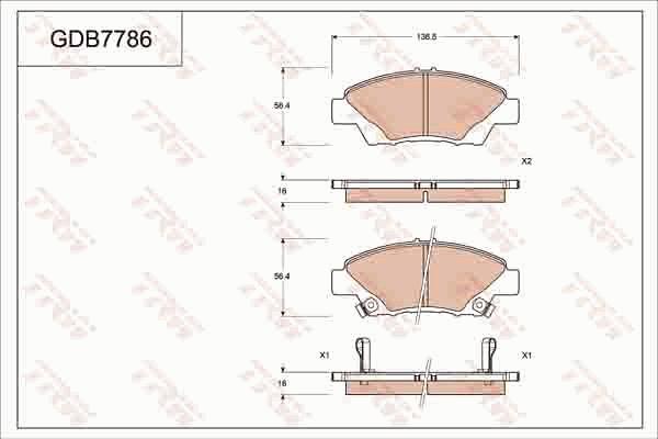 TRW GDB7786 - Bremžu uzliku kompl., Disku bremzes www.autospares.lv