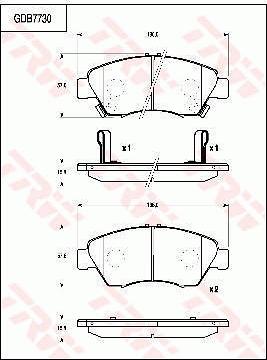 TRW GDB7730 - Bremžu uzliku kompl., Disku bremzes www.autospares.lv